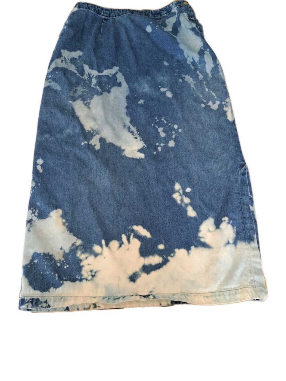 Eddie Bauer Womens Size 10 Blue Jean Skirt Modest Custom Bleached Skirt